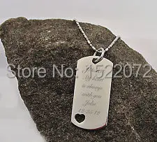 

New fashion MONOGRAMMED STAINLESS STEEL HEART CUT OUT DOG TAG NECKLACE low price custom shape dog tags stainless steel FH890050