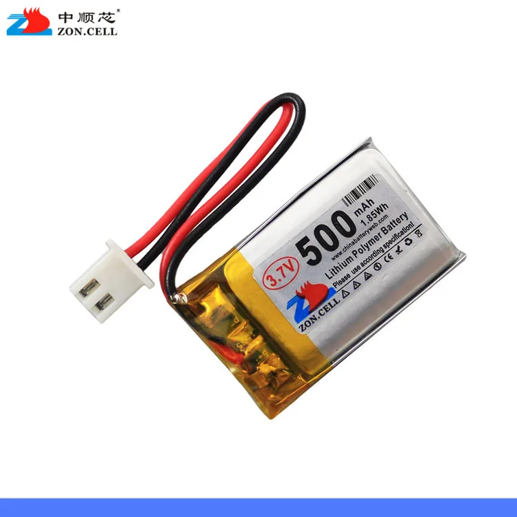 In 500mAh 602030 3.7V lithium polymer battery, Bluetooth MP3 wireless card audio recorder Rechargeable Li-ion Cell