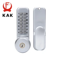 KAK Zinc Alloy Combination Mechanical Digital Door Lock No Power Push Button Code Locks For Home Security Furniture Hardware