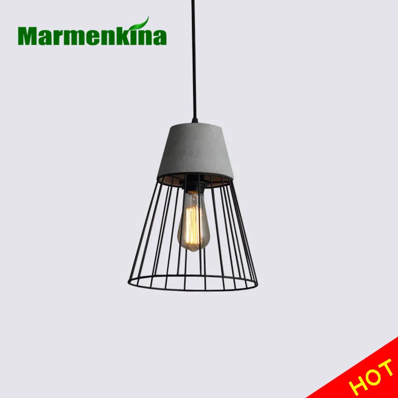 

Marmenkina Nordic minimalist industrial lamp creative iron mesh cement Pendant Lamp restaurant living room light E27 110V 220V