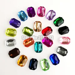 50pcs di Alta qualità flatback Acrilico cucire strass con due fori, fai da te/accessori di abbigliamento, 8x10mm 10x14mm 13x18mm 18x25mm