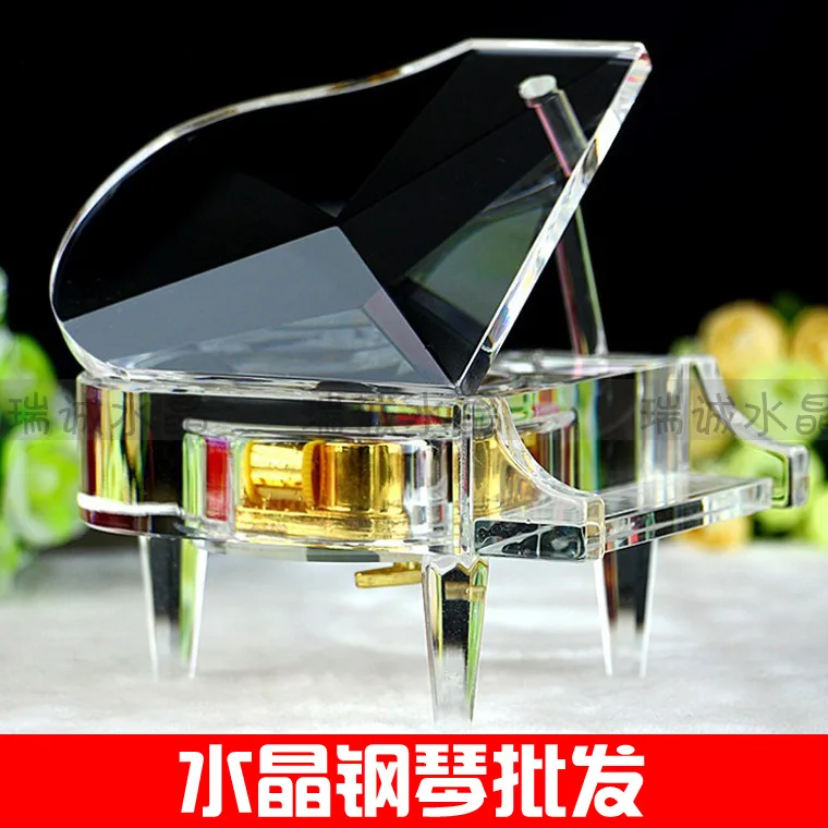 Crystal piano music box creative fashion wholesale custom music box birthday gift personalized photo gifts