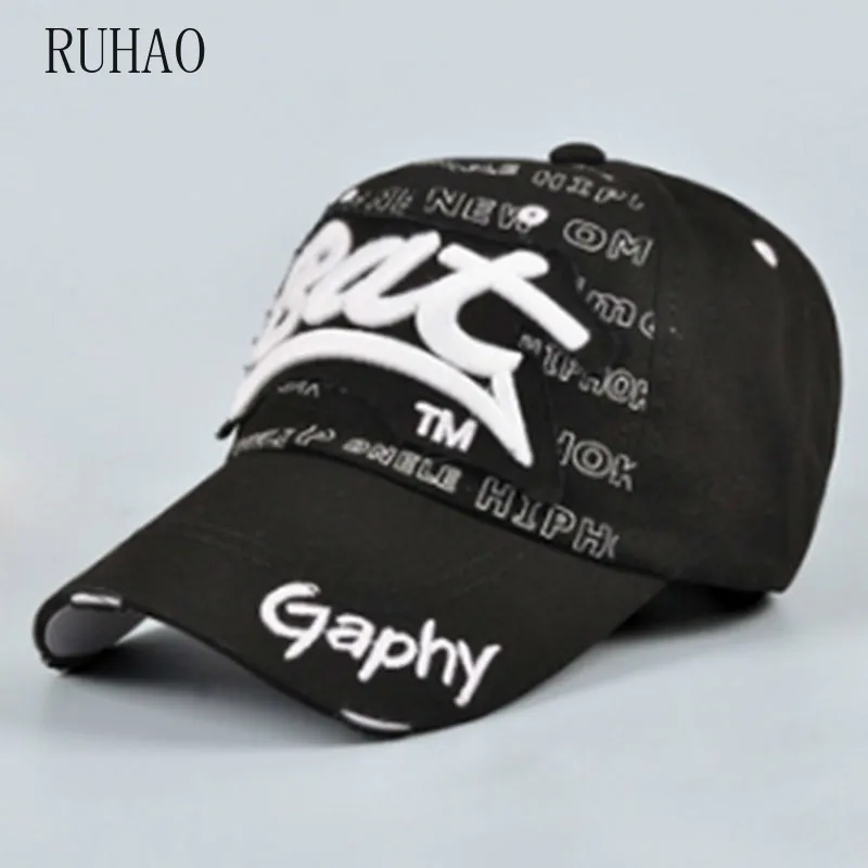 RUHAO Spring Cotton Cap Baseball Cap Snapback Hat Summer Cap Hip Hop Fitted Cap Hats For Men Women Grinding Multicolor Wholesale