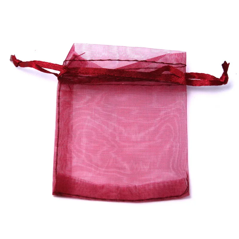 Wholesale Organza Bag 10x15cm Wedding Jewelry Packaging Pouches Nice Gift Bags Burgundy 10pcs/lot