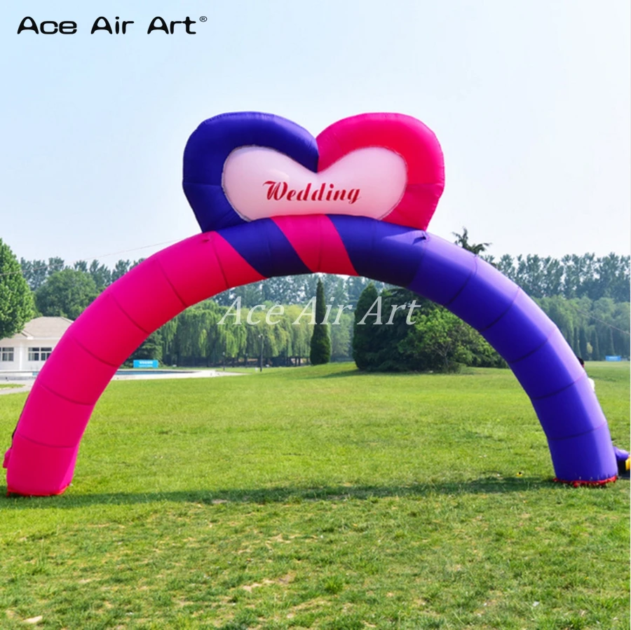 

giant 8 m Wide x 4.8 m tall inflatable rainbow arch customized inflatable wedding lawn party archway for sale