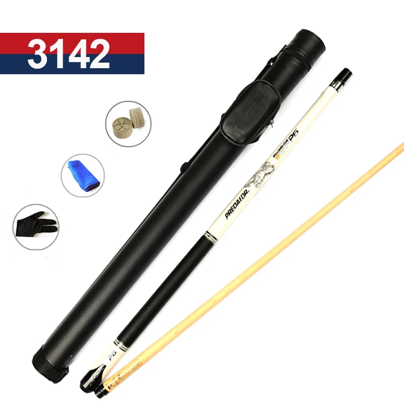 Max Weight 21 oz Pool Cue Billiard Stick 13mm/11.5mm Tips Black/White Color Pool Cues Case Set  Made In China