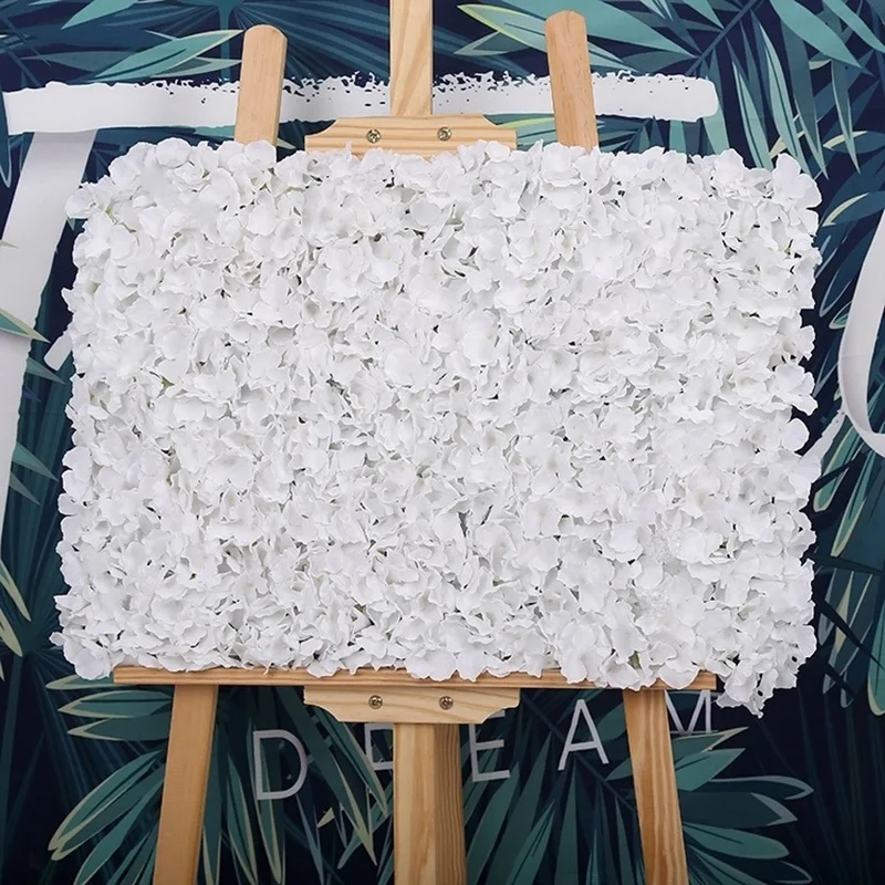 1PC 40cm*60cm Party Background Wall White Hydrangea Petals Encryption DIY Flower Wall Wedding Decoration Party Sign