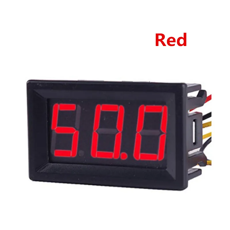 0.56inch Mini Digital Voltmeter Ammeter 2/5 Wire DC 100V 10A Voltmeter Current Meter Tester Dual LED Display Green Red Blue