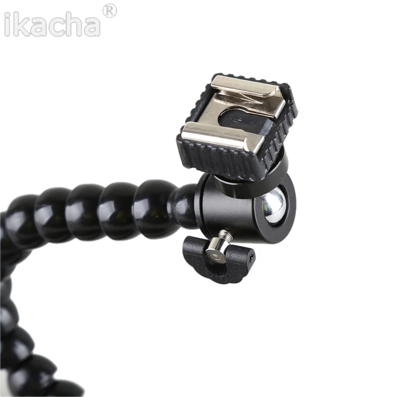 Flexible Dual Arm Camera Flash Bracket Holder Two Hot Shoe Mounts with Ball Head for Speedlite DSLR Macro Shooting