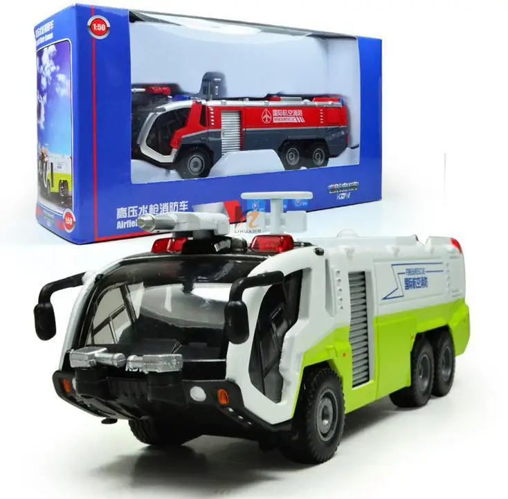 Hot sale car toy model ! 1:50 alloy pull back Sound and light toy fire engine model, Free shipping, Baby educational toys