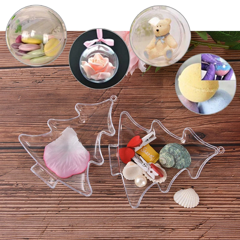 1X Clear Plastic Bad Bom Mallen Diy Koolzuurhoudende Bol Boom Vorm Bal Chocolade Plastic Transparante Bad Bom Schimmel