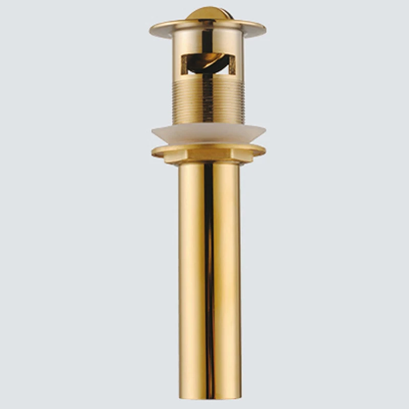 Bathroom Sink Drainer Brass reverse Golden Color Overflow Hole Basin Parts Faucet Accessories PJXSQ002G-Y