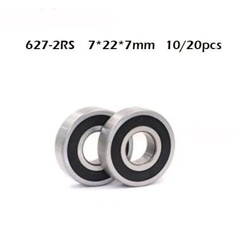 

627rs Bearing ABEC-1 (10/20PCS) 7*22*7 mm Miniature Sealed 627-2RS Ball Bearings 627 2RS