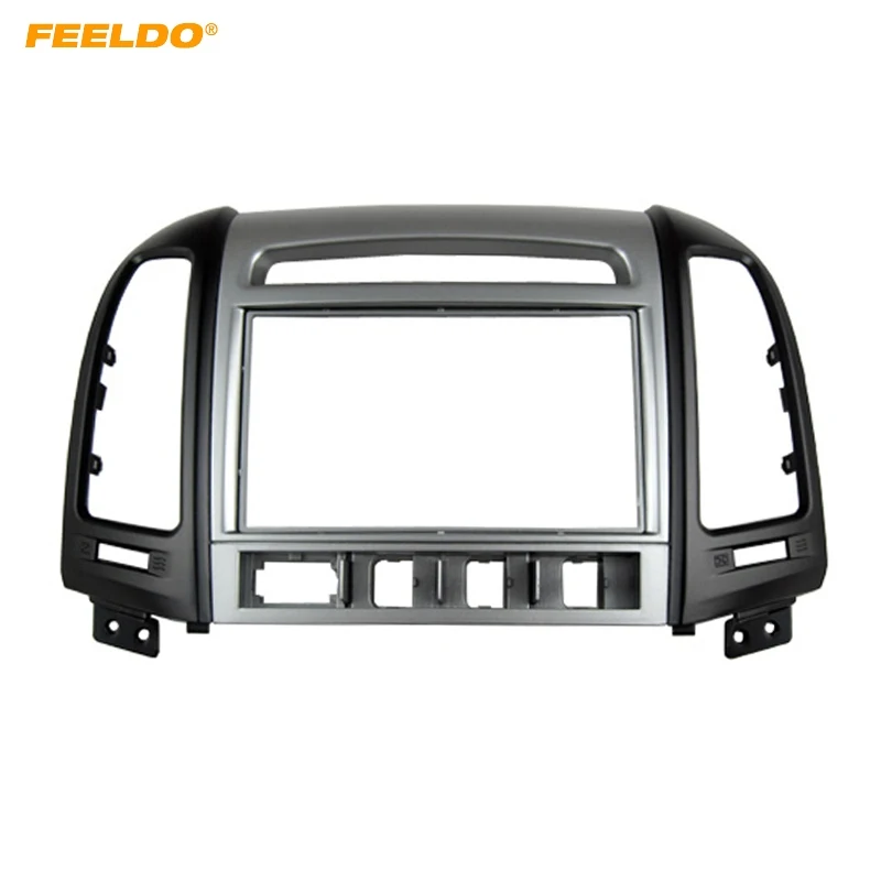 

FEELDO Car 2Din DVD Radio Fascia Frame for Hyundai Santafe High-End 07-12 Installation Trim Dash Kit Frame Panel Adapter