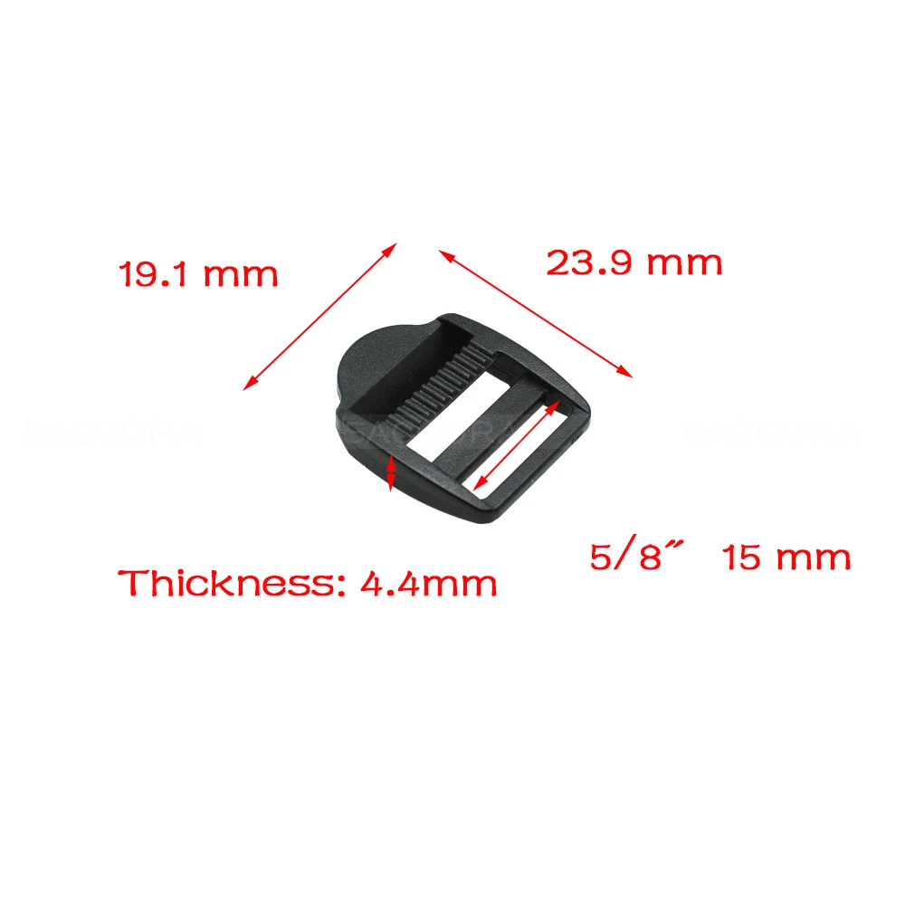 Plastic  Ladder Lock Slider Buckles Belt Buckle Backpack Straps Webbing 15mm-50mm Black