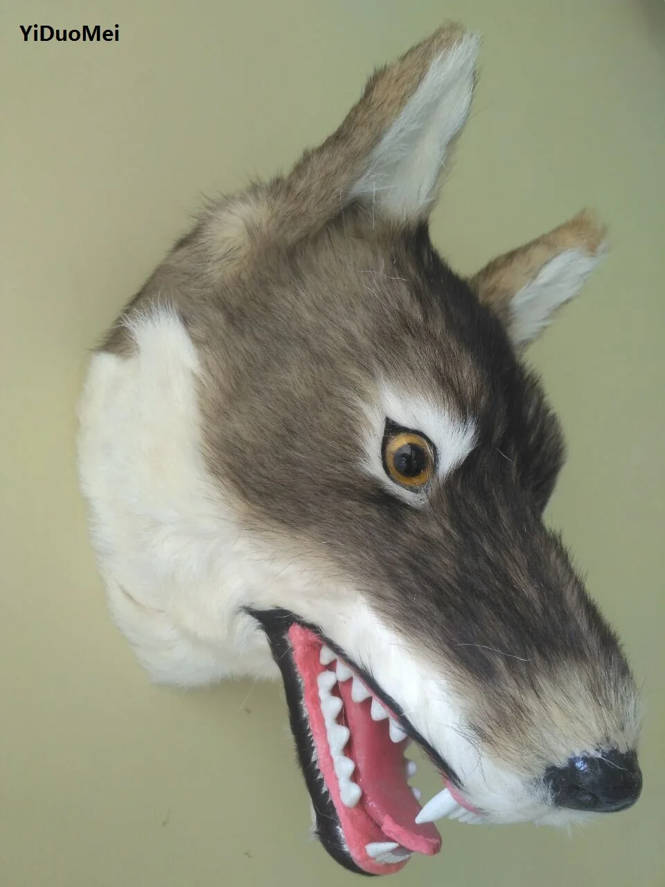 polyethylene&furs wolf 's head model large 30x23x25cm wall pandent handicraft prop, bar, home decoration gift d1200