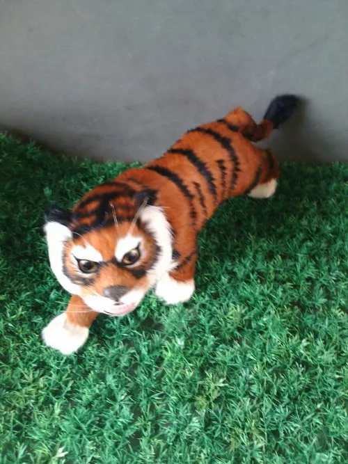 simulation tiger model large 38x19cm,lifelike yellow tiger toy model decoration gift t458