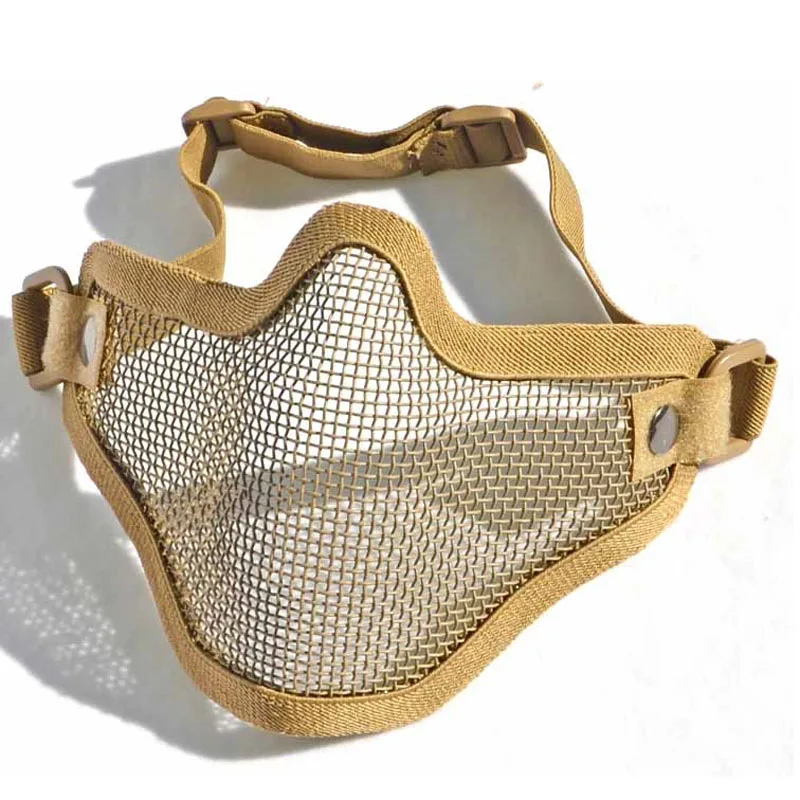 Tactical Metal Steel Wire Half Face Mask Low Carbon Anti-Impact Fencing Mask Airsoft Paintball Protector Net Mesh Mask