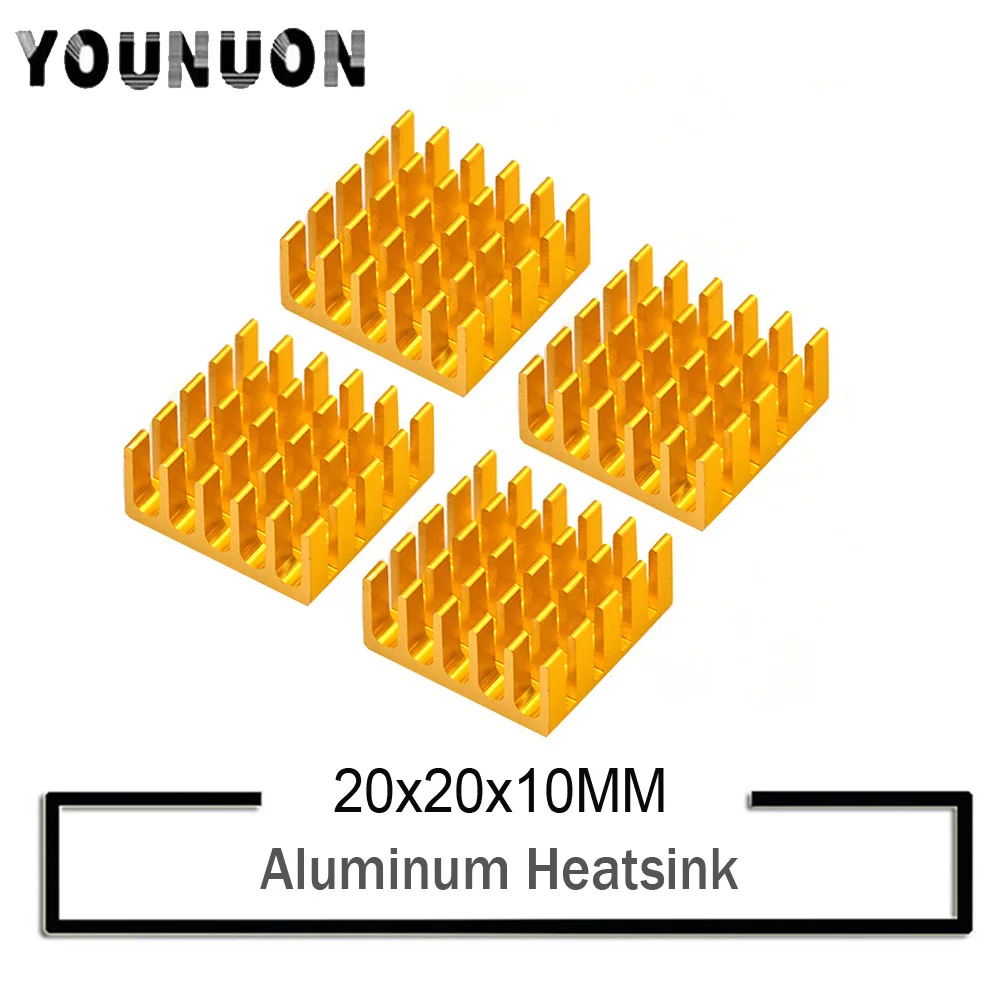 

5000Pcs YOUNUON 20*20*10mm Computer Cooler Radiator Aluminum Heatsink Heat sink for Electronic Chip Heat dissipation Cooling