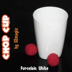 Chop Cup (Porcelain White,Plastic) Magic Tricks Magician Cup and Balls Magie Close Up Illusion Accessories Gimmick Props Comedy