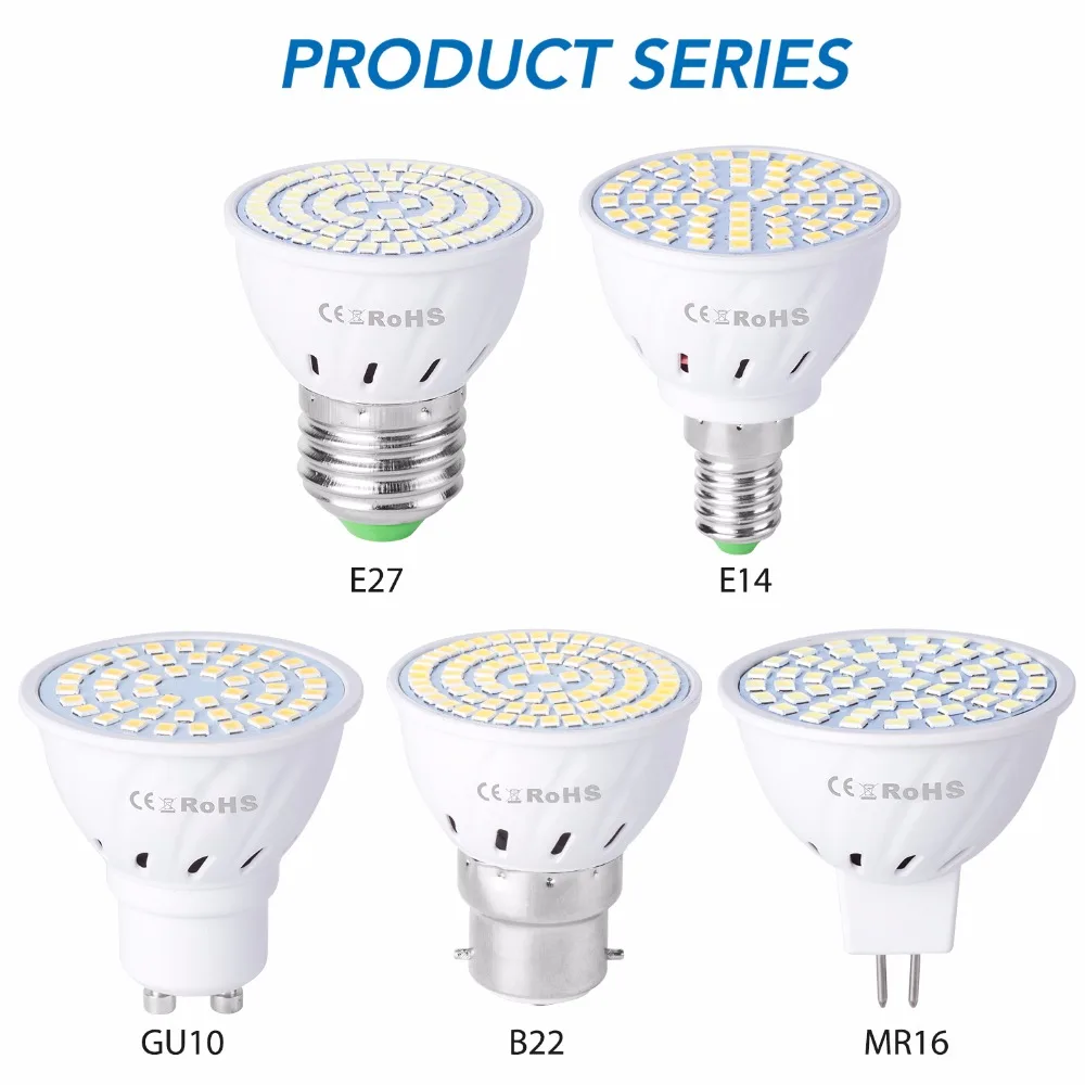 

Светодиодная лампа GU10 E27 MR16 E14, точечная LED лампа 2835SMD для освещения, 220 В, GU 10, светильник Кукуруза, 3 Вт, 5 Вт, 7 Вт