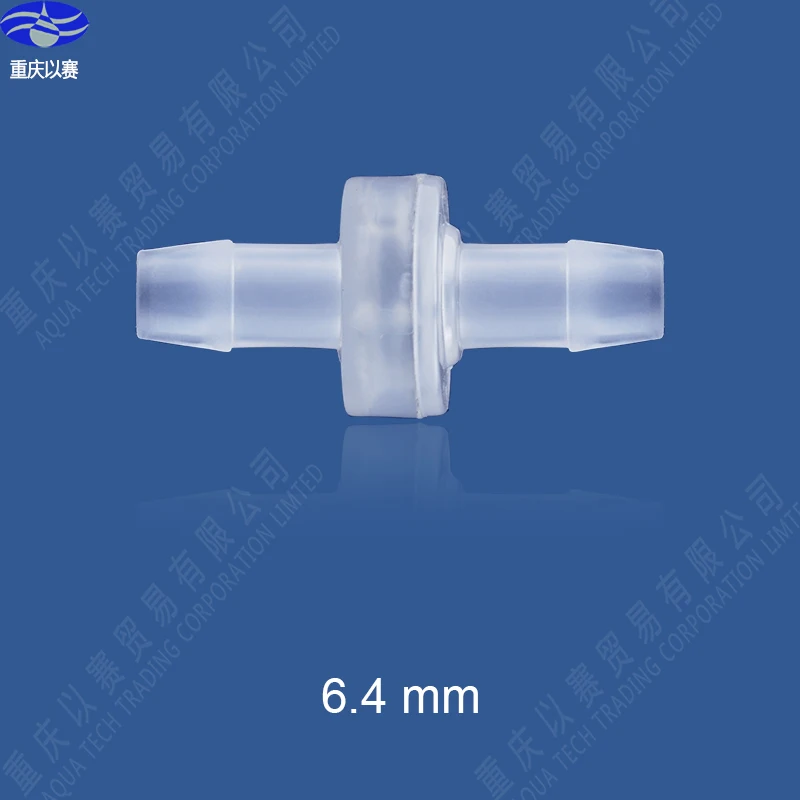 6.4mm plastic non-return valve for water  100 pieces per lot,one way valve, Fuel Gas or water Liquid One Way valve,viton ruber