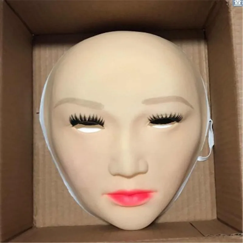 Top Grade 100% Latex Man Human Mask crossdress female Skin mask realistic silicone party mask Women Cosplay Face Mask Cosplay