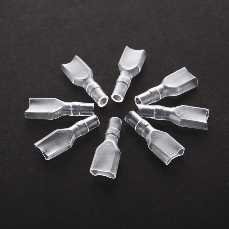 50sets  6.3 mm with transparent sheath inserted spring 6.3mm Female connector terminal Faston with insulator for wire