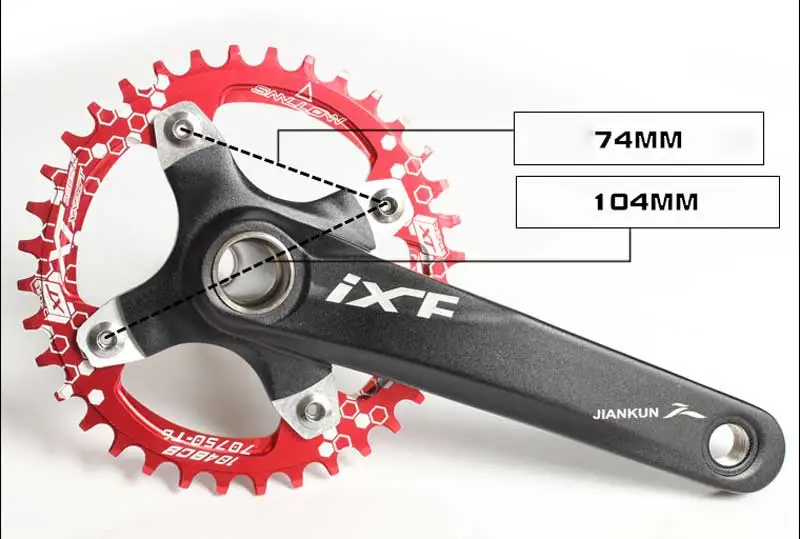 IXF Mountain Bike Crankset,Hollow Integrated  with BB Parts, Strong Durable, Aluminum Alloy Bicycle Crank Set with Tool