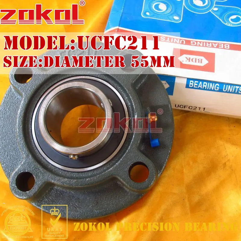 

ZOKOL bearing Flange Cartridge Bearing Units UCFC211 TY90511Y Pillow Block Ball Bearing diameter 55mm