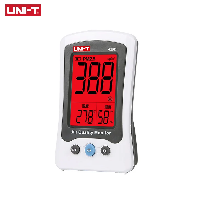 UNI-T A25D PM2.5 Testers Air Quality Measurement Meters Detector Auto Range Overload Indication Gas Temperature Humidity Monitor