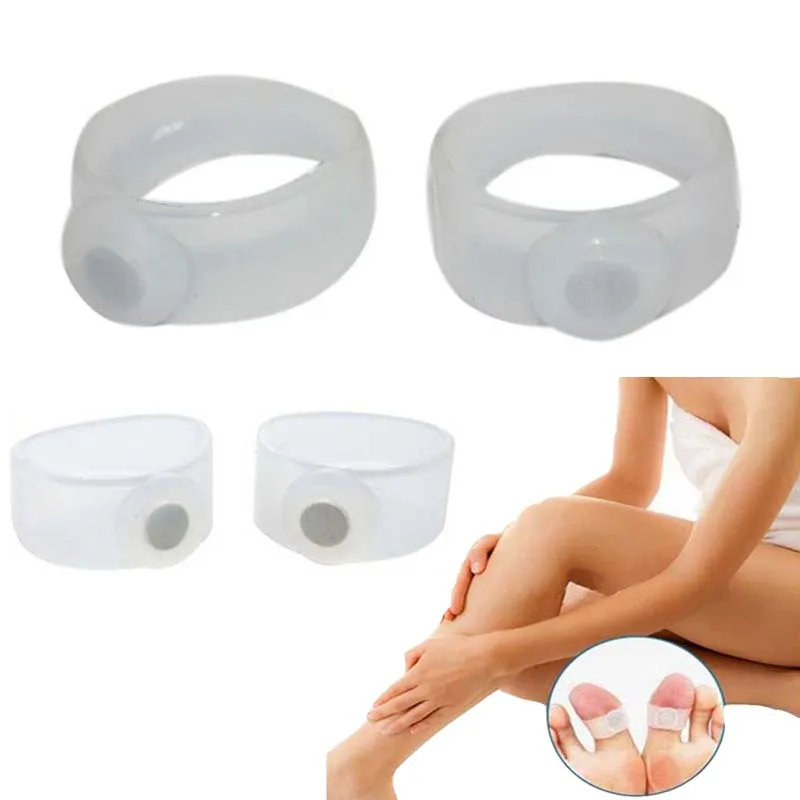 

100pcs/lot (50 pairs) Slimming Silicone Foot Massage Magnetic Toe Ring Weight Loss Health care beauty massager