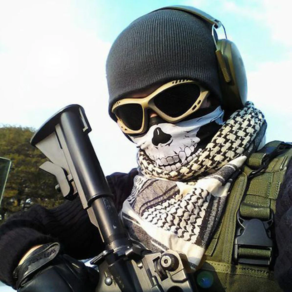 Motorcycle Mask Balaclava Skull Ghost Mask Biker Motor Face Shield Windproof Outdoor Face Masks Scarf Multi Wear Tube Bandana