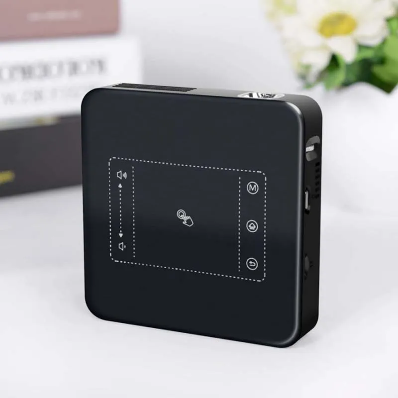 WZATCO D13 Android Mini Pocket Projector 4K Smart Pico DLP Portable LED WIFI Built-in Battery Home Theater Beamer Proyector