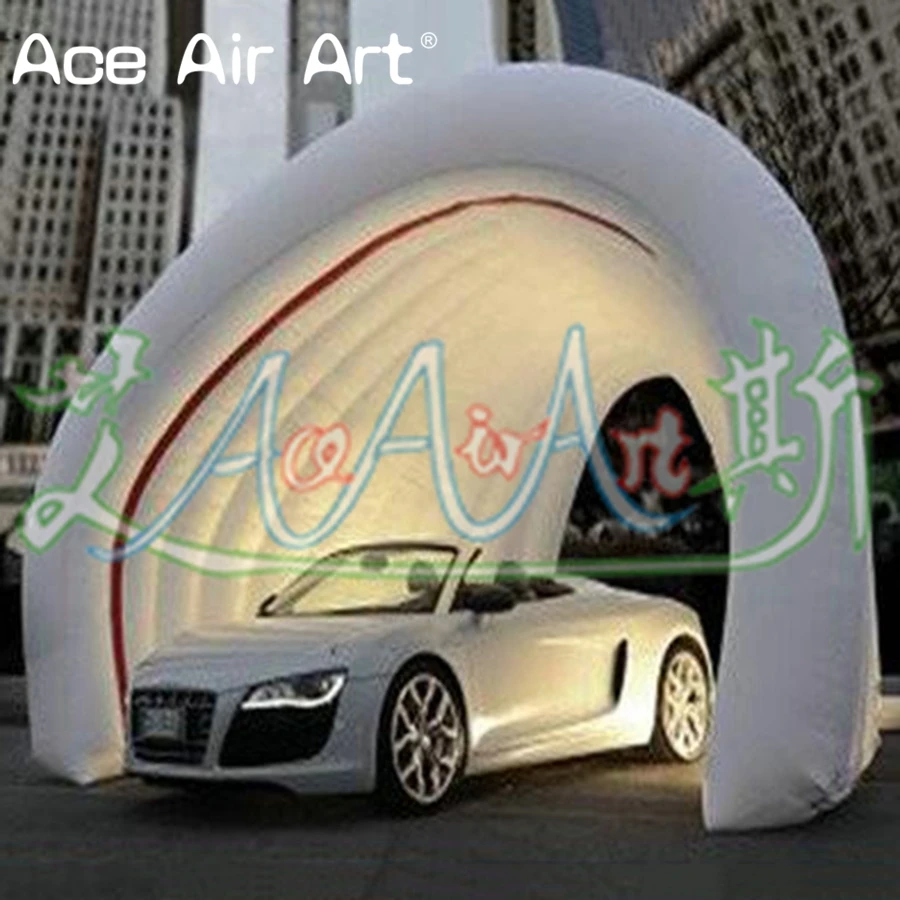 fashionable white air blower inflatable dome tent, parking garage advertising inflatable igloo dome tent for car trade shows