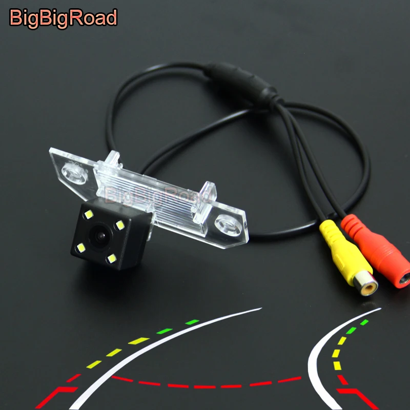 BigBigRoad Car Intelligent Dynamic Trajectory Tracks Rear View Parking Camera For Skoda Octavia Tour 2008 - 2012 / Laura 2006