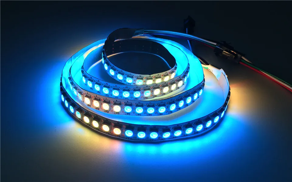 DC5V WS2812 Built-In IC WS2812B แถบไฟ LED RGB 5050สี30/60/144พิกเซลแอดเดรสแอดเดรสโปรแกรมเทป