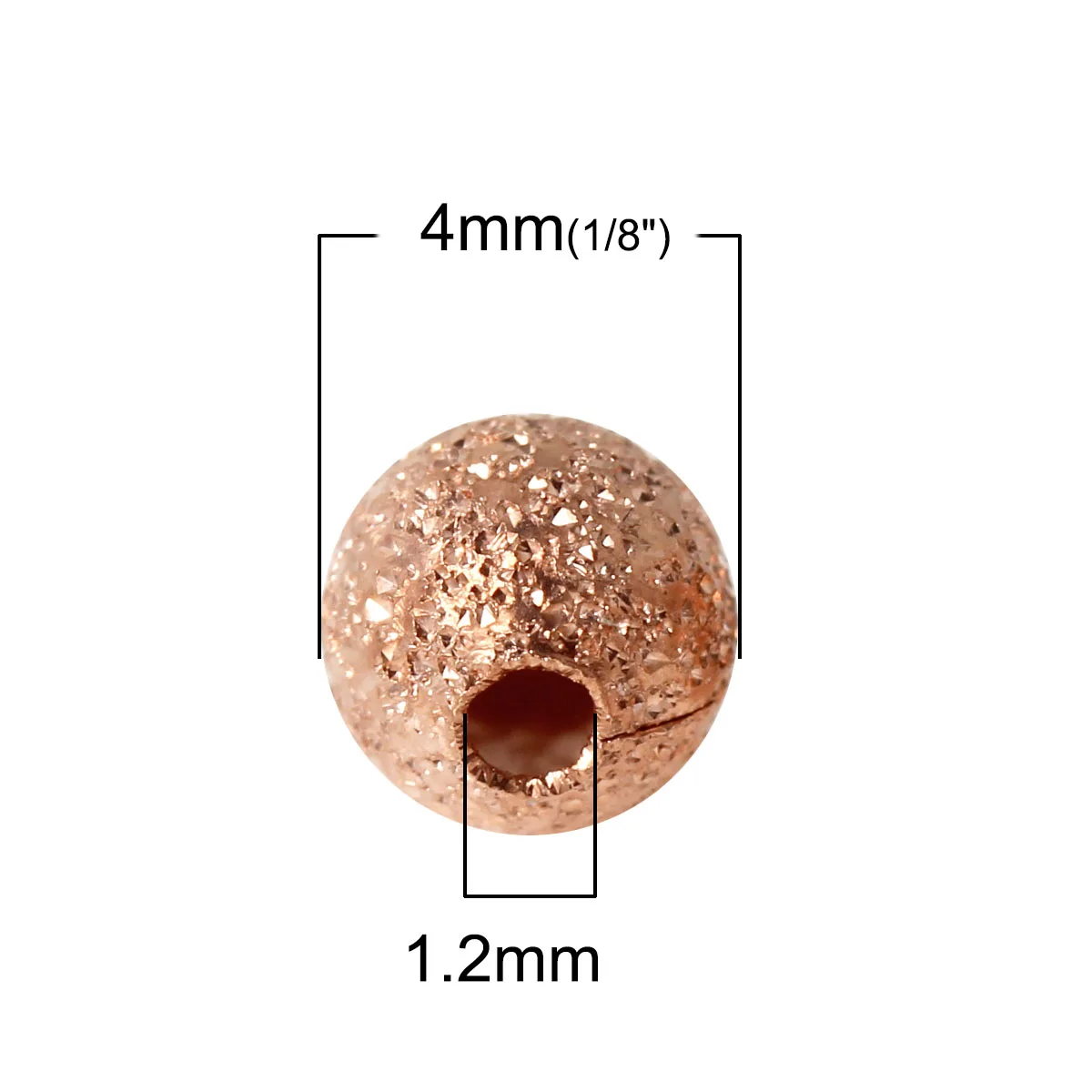 DoreenBeads Brass Spacer Beads Round Rose Gold Color DIY Jewelry Components About 4mm( 1/8