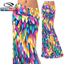 TOTRUST 2024 Summer Long Flower Skirt Faldas Largas Sexy Knit Pencil Skirts Womens Jupe Longue Bohemian Saia Longa Long Skirt