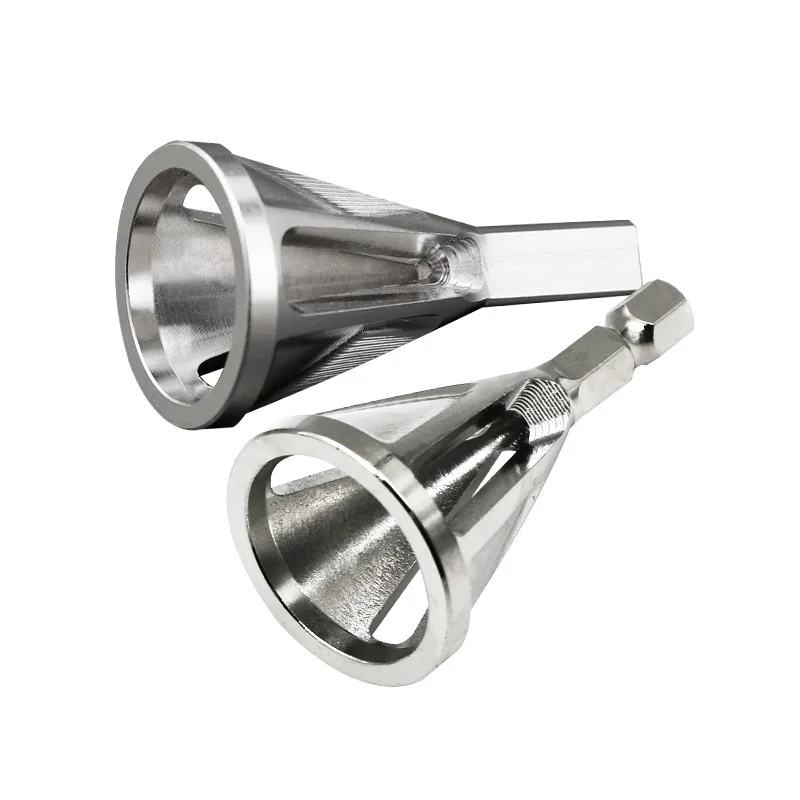 Vástago triangular hexagonal de acero inoxidable, herramientas de extracción de rebabas para broca de perforación de madera, herramienta de chaflán externo