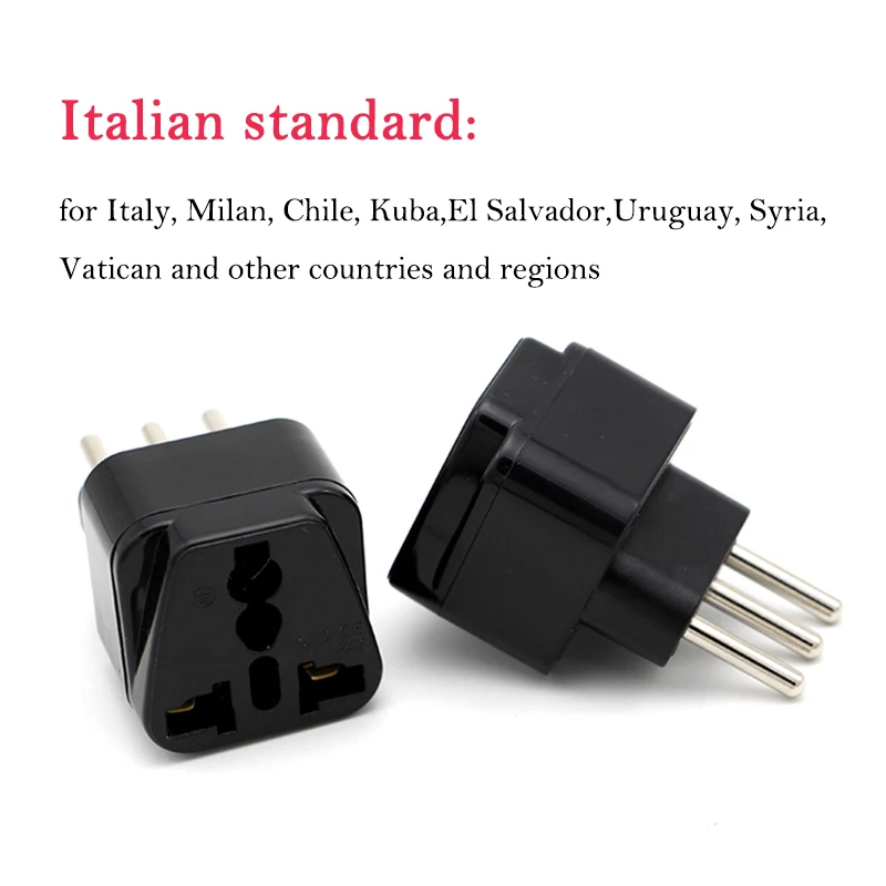 1PC New High Quality Universal UK/US/EU/AU to Italian 3pin Travel Plug Italy Milan Chile Converter Adapter Plug Adaptor Convert