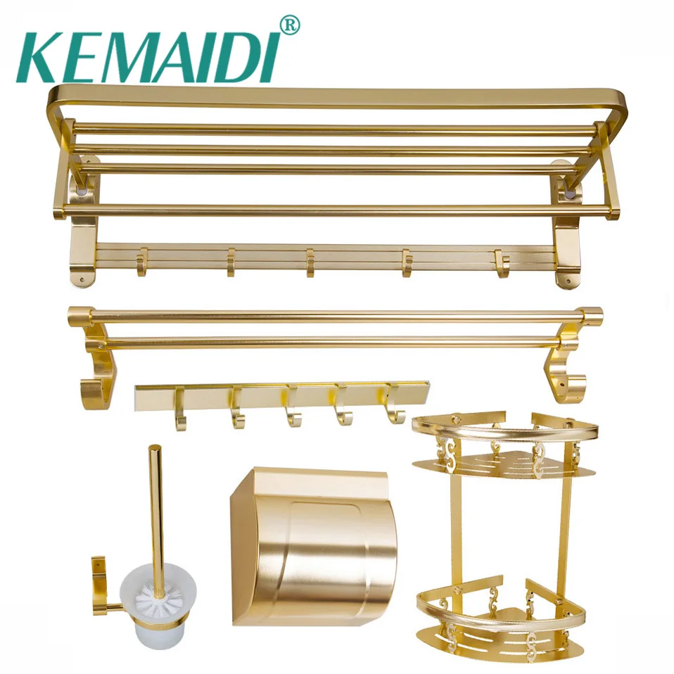 

KEMAIDI New Arrival Space Aluminium Alloy Bathroom Shelf&Paper Holder&Toilet Holder&Clothes hook Bath Hardware Accessories