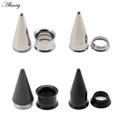 Alisouy 2PCS Stainless Steel Ear Plug Taper Tunnel Gauges Set, 2 in 1 Ear Expander Stretching Screw Kit Piercing Body Jewelry