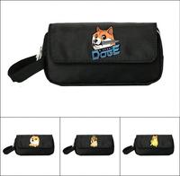 Doge Cute Dog pencil bag Women Cosmetic Cases Makeup Bag Child Girls pencil Case Double Zipper pecill Bag Handbag Purse