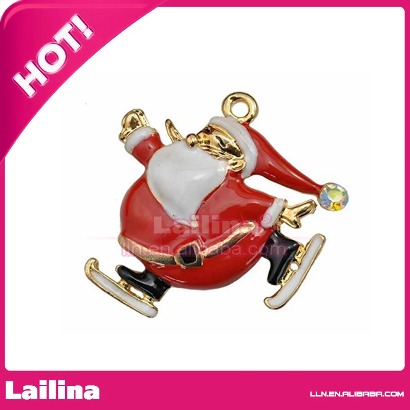 

100pcs/lot Free Shipping Pretty Cute Santa Claus Brooch Pin For Christmas Gift