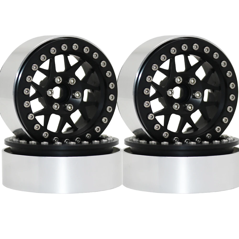 4pcs Aluminum Alloy 2.2 Beadlock Wheel Rims for 1/10 RC Crawler TRX4 RC4WD D90 Axial SCX10 90028 90035 90046 90047 D110