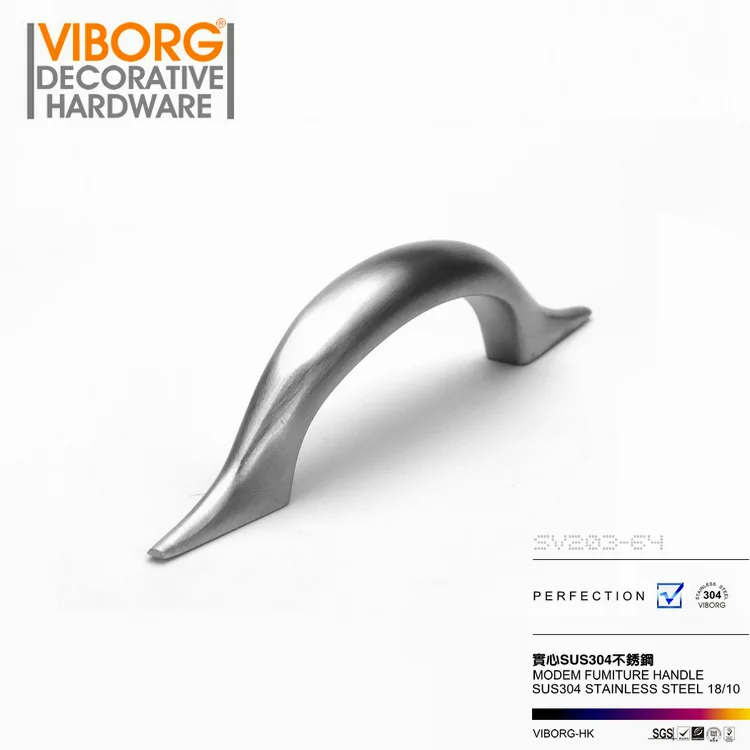 VIBORG Deluxe 64mm 304 Stainless Steel Casting Modern Kitchen Cabinet Cupboard Door Handle Drawer Pulls Handles Knobs,SV203