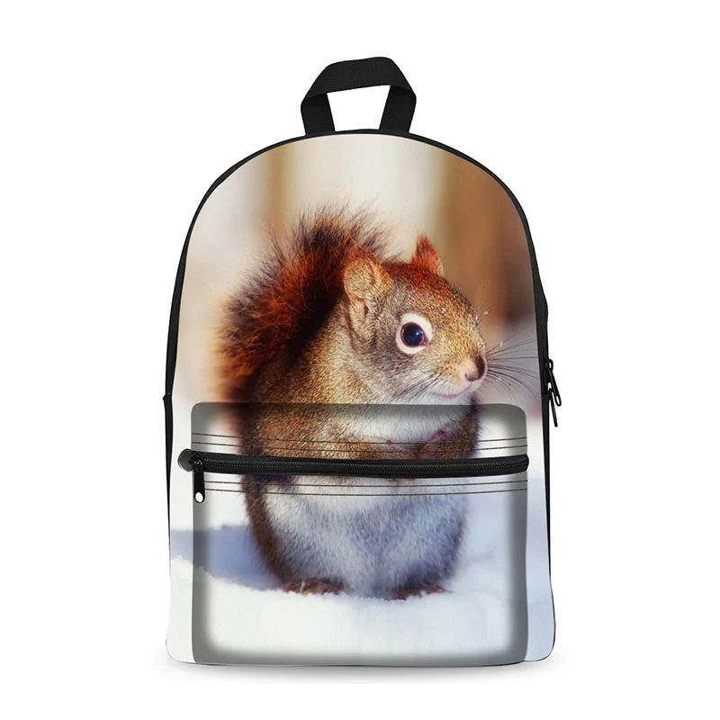 New 2017 Kawaii canvas Backpack for Girls Fashion Children School Bag Cute Animal squirrels Backpack Kids School Backpack