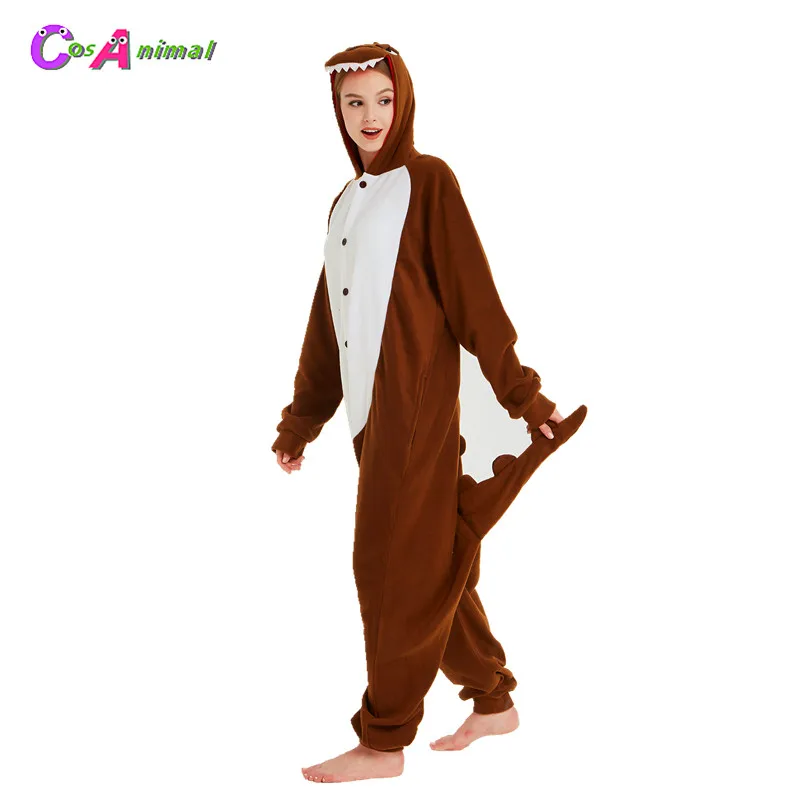 Tyrannosaurus Dinosaur Adult's Polar Fleece Kigurumi Women and Men Cartoon Animal Onesies Pajama Halloween Carnival Party Wear