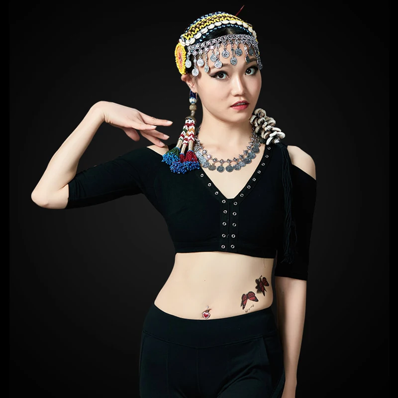 ATS Tribal Belly Dance Clothing Tank Top Choli Tops Off Shoulder Backless Plus Size Women Gypsy Tribal Dance